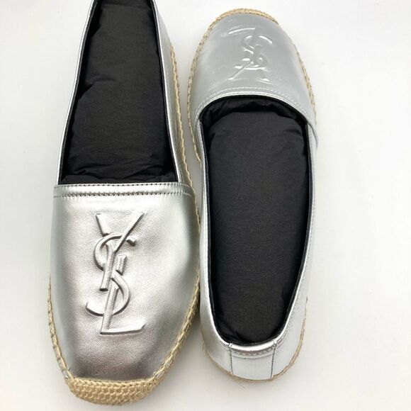 SAINT LAURENT YSL Flat Metallic Espadrilles US Size 6.5 Euro Size 36.5 - Picture 6 of 11